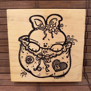 Judi Kins Easter Bunny In Bag Rabbit Rubber Stamp Juli Fujii 4138H